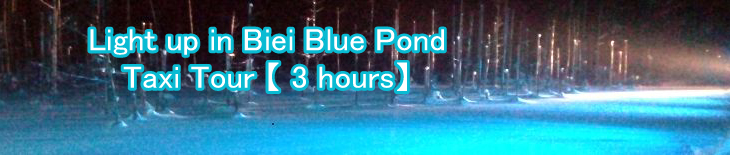 Light up in Biei Blue Pond Half day trip Taxi tour